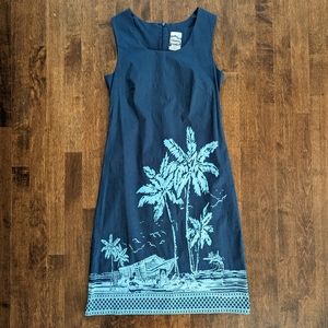 Disney Store Blue Shift Tiki Kingdom Dress Size 8